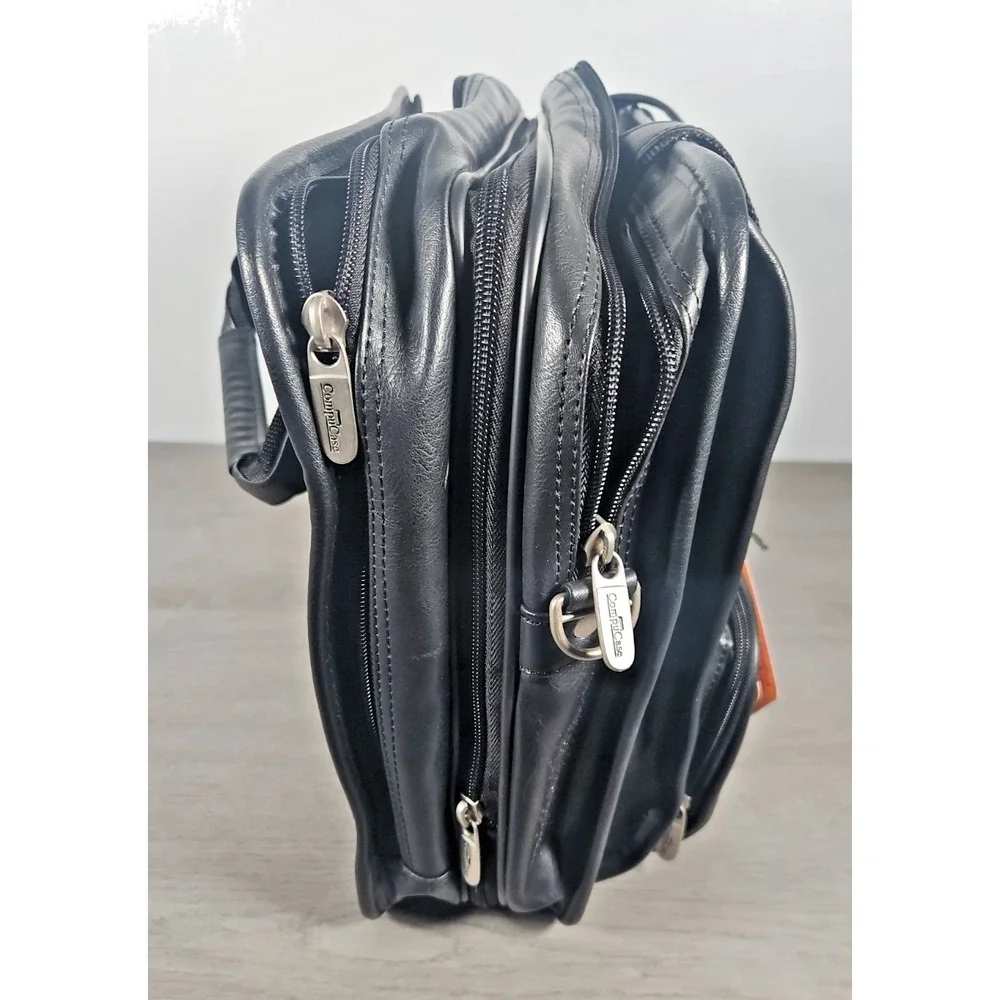 Compucase Briefcase Vintage Laptop Bag Black Expandable NWT
